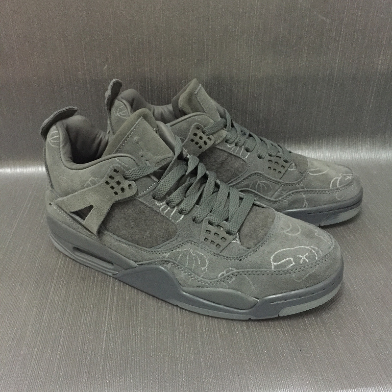 KAWS x Air Jordan 4 Sample Graffiti Grey Shoes
